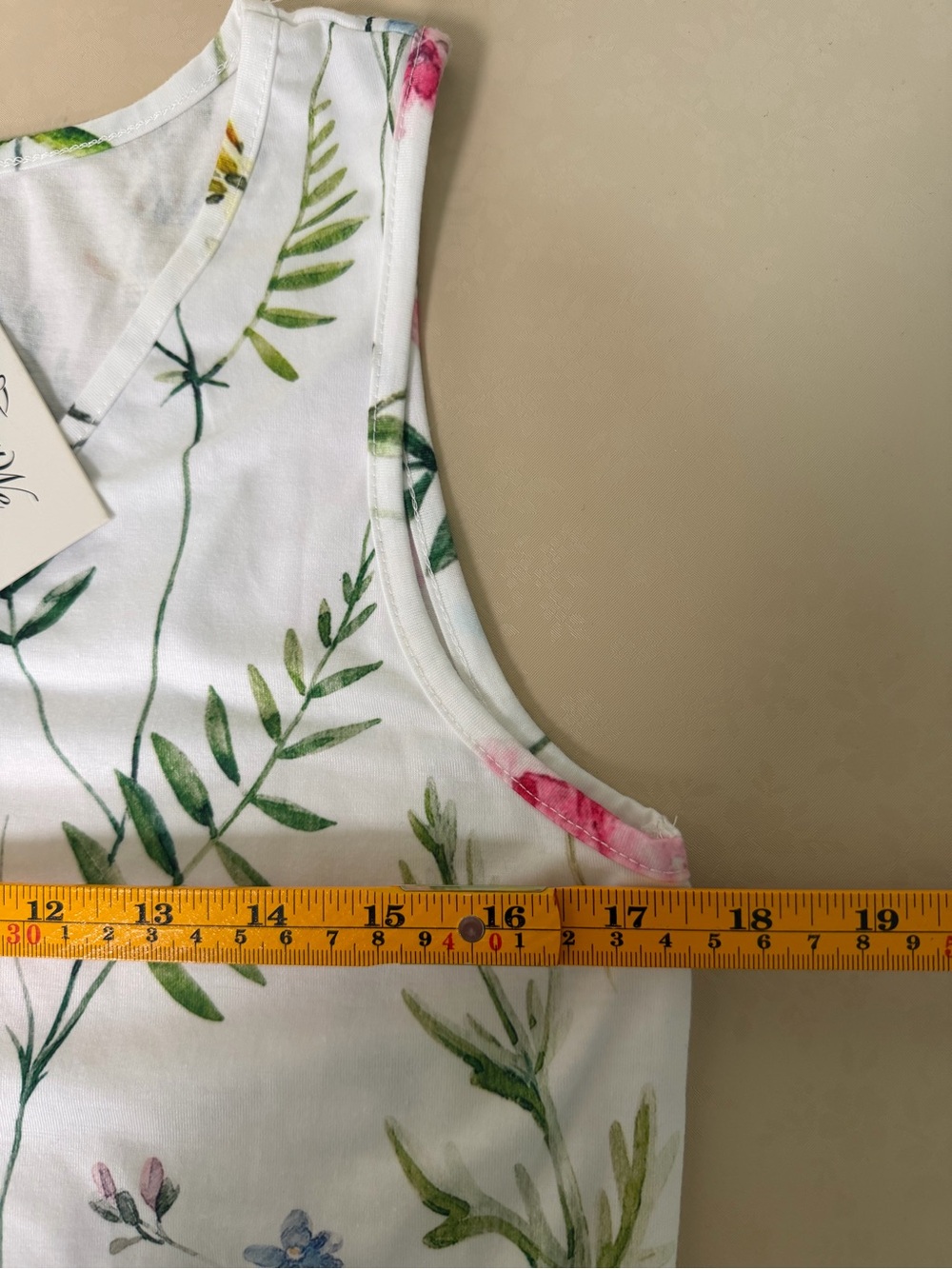 Sleeveless White Floral Maxi Dress with Pink & Purple Blooms - Picture 4 of 7